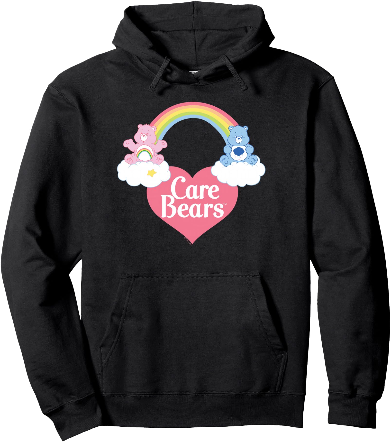Care Bears Logo with Cheer Bear and Grumpy Bear Cartoon Pullover Hoodie
