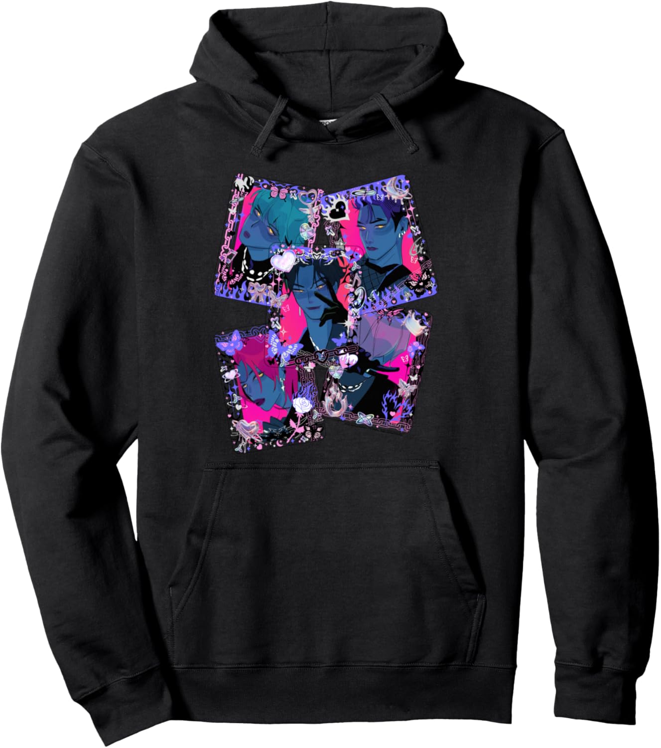 KPop Demon Hunters Halloween Demon Saja Boys Photocards Pullover Hoodie