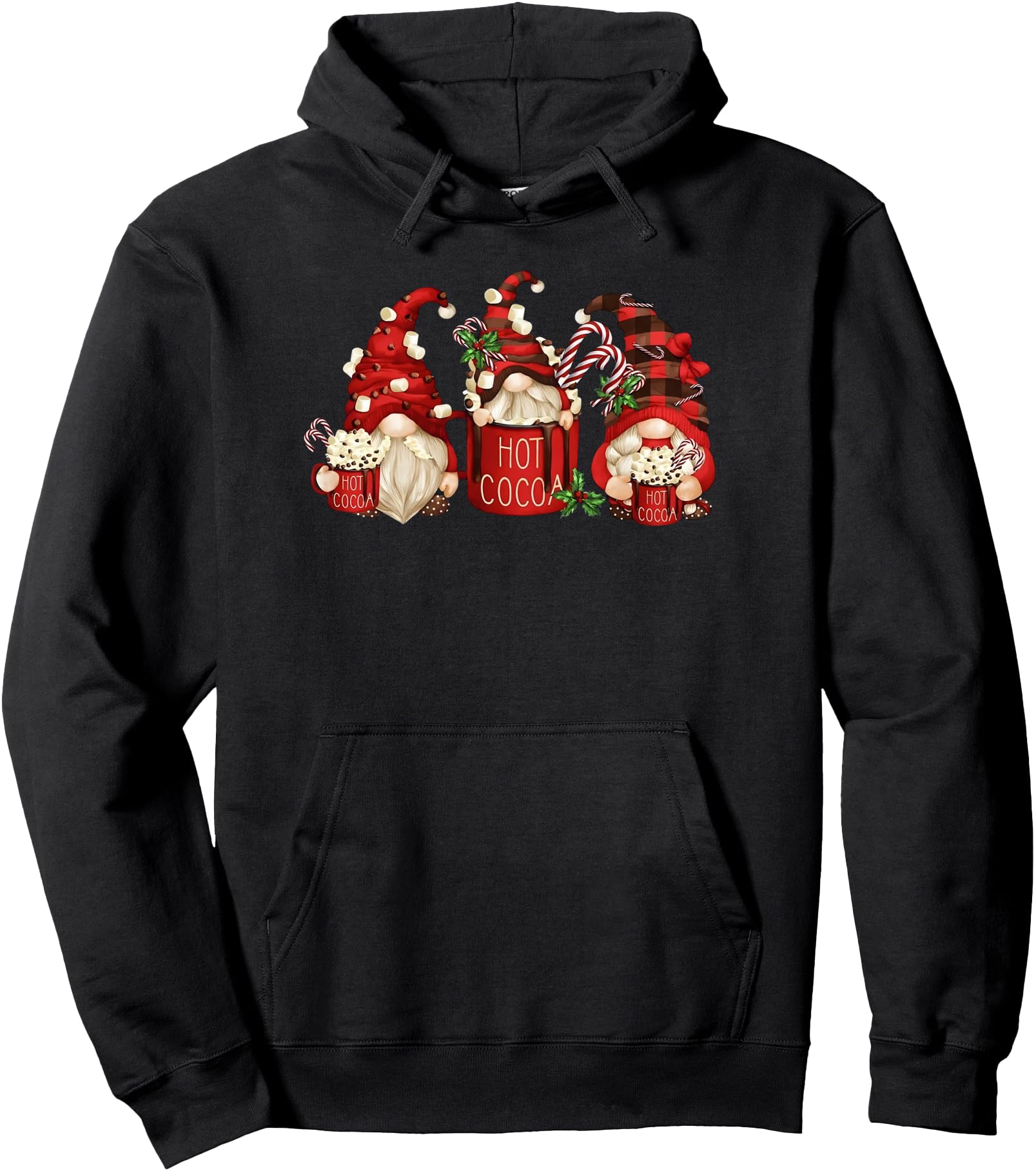 Cute Retro Chocolate Hot Cocoa Mug Funny Gnomes Christmas Pullover Hoodie