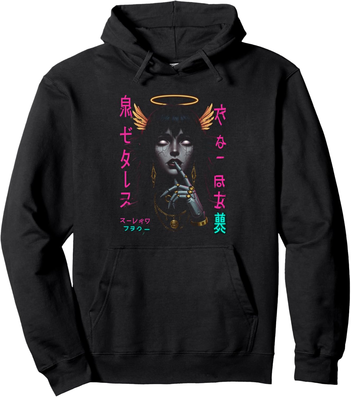 Japanese Aesthetic Streetwear Cyberpunk Anime Manga Techwear Pullover Hoodie