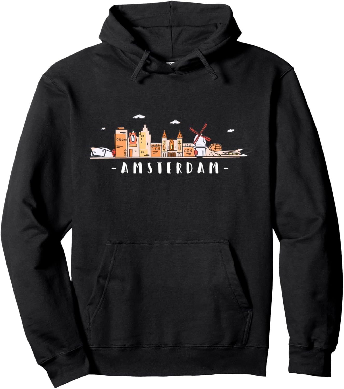 Amsterdam Skyline Vintage Netherlands Holland Retro Souvenir Pullover Hoodie