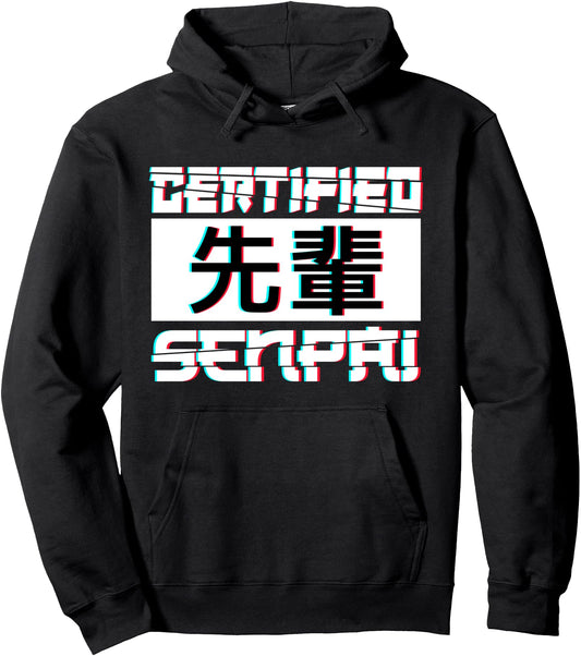 Aesthetic Certified Senpai Anime Otaku Manga Japanese Pullover Hoodie