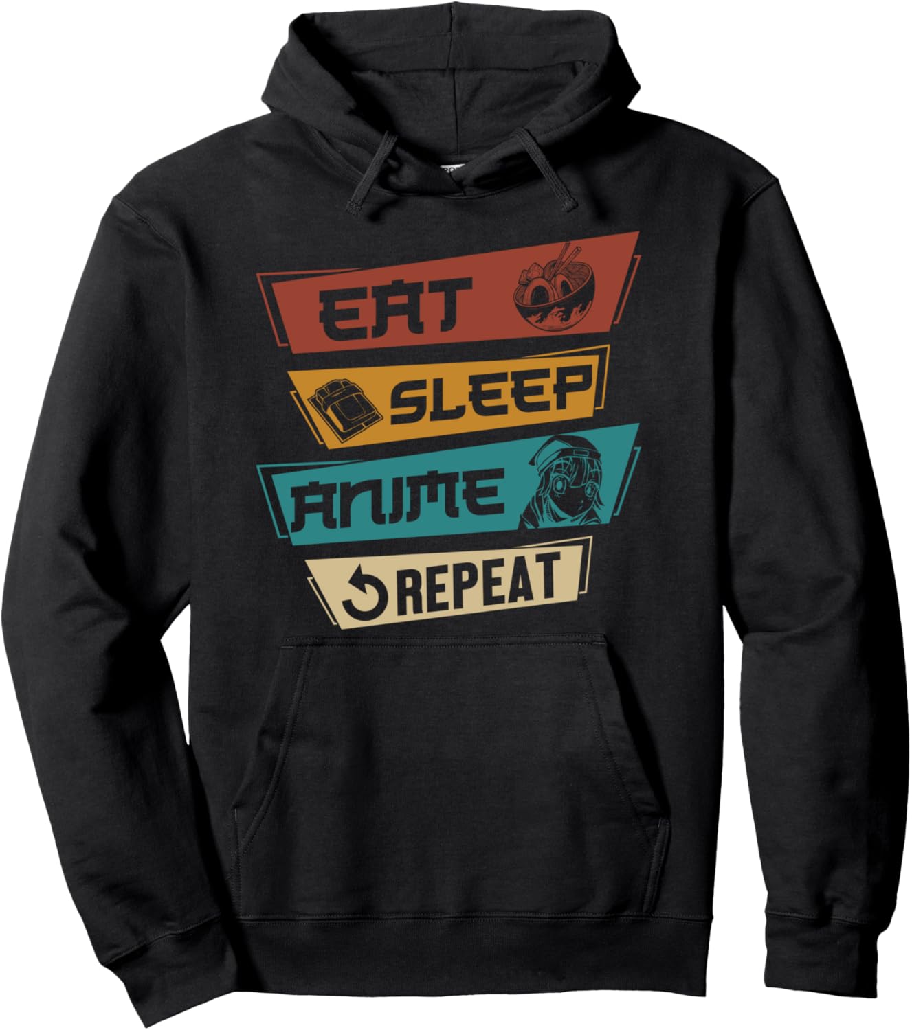 Manga Ramen Funny Eat Sleep Watch Anime Pullover Hoodie