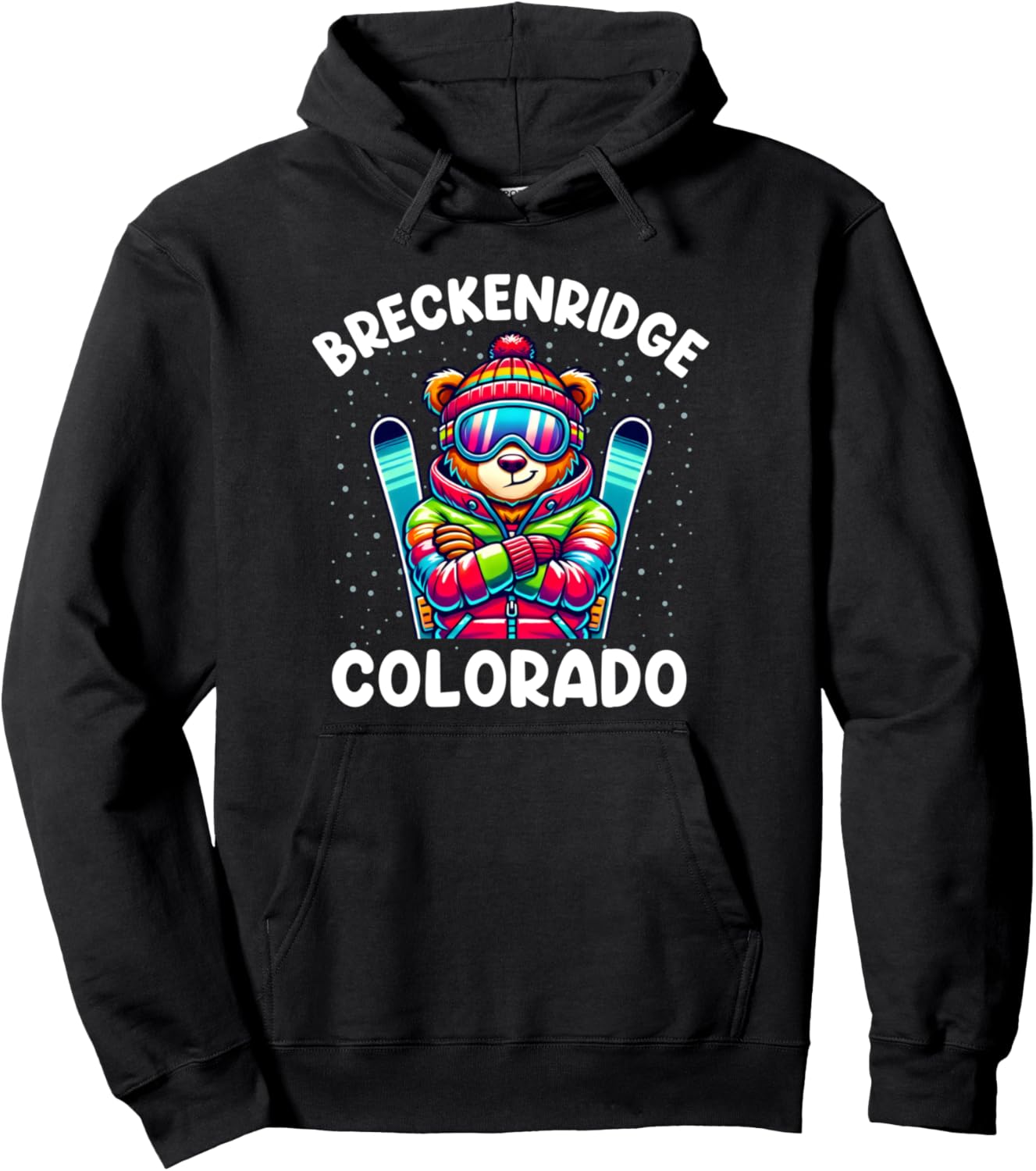 Breckenridge Colorado Ski Family Trip Cute Bear for Kids Pullover Hoodie