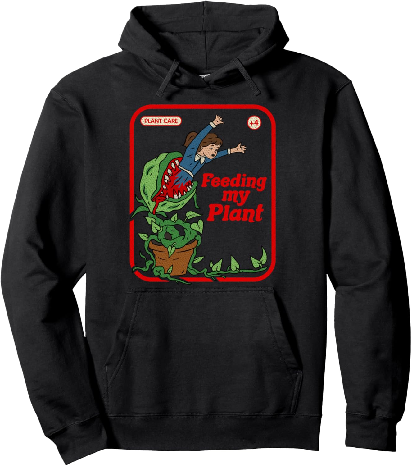 Feeding My Plant Occult Horror Goth VIntage Childgame Pullover Hoodie