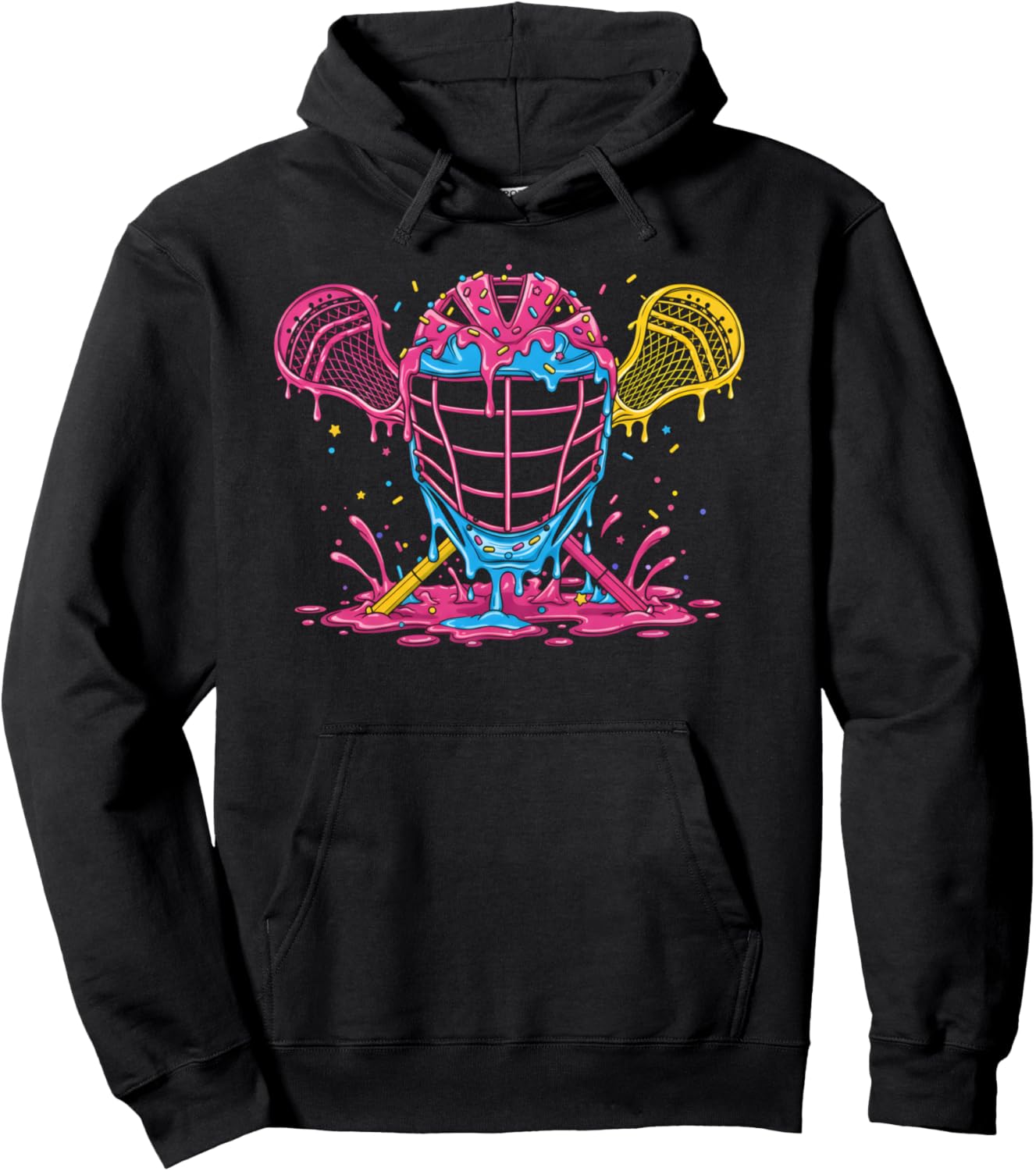 Lacrosse Ice Cream Drip Lax Boys Helmet Stick Youth Players Pullover Hoodie