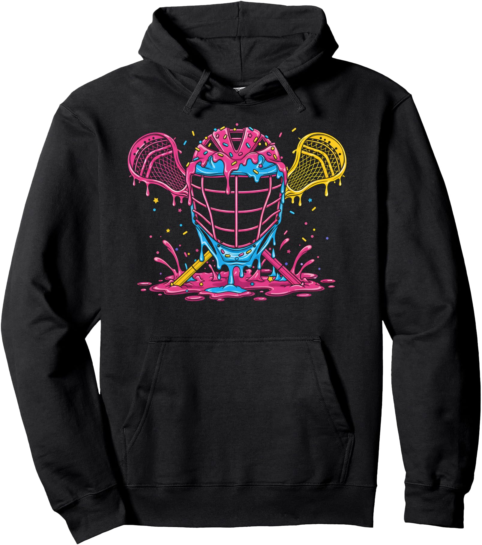 Lacrosse Ice Cream Drip Lax Boys Helmet Stick Youth Players Pullover Hoodie