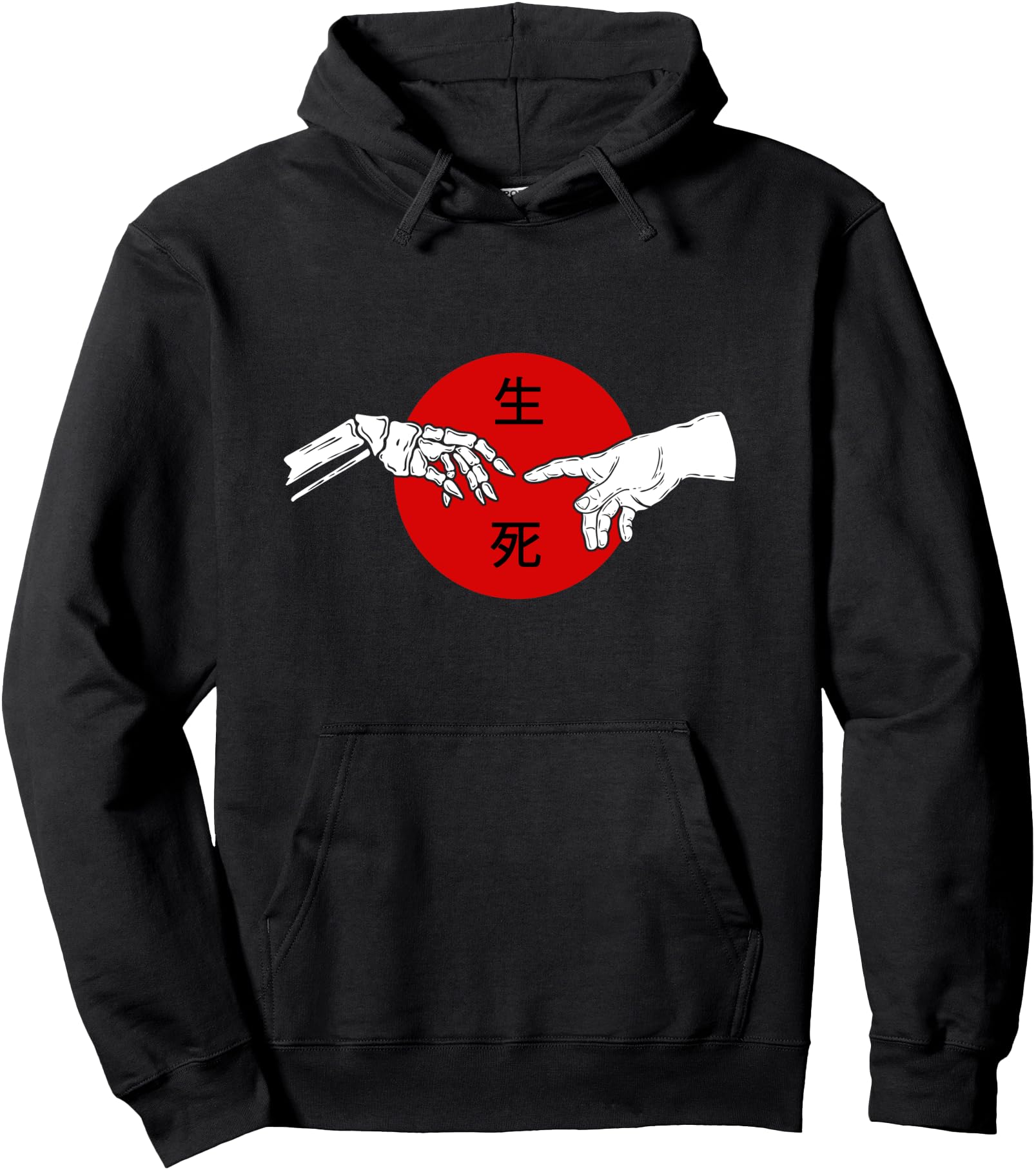 Life Death Japanese Aesthetic Grunge Goth Kanji Dark Anime Pullover Hoodie