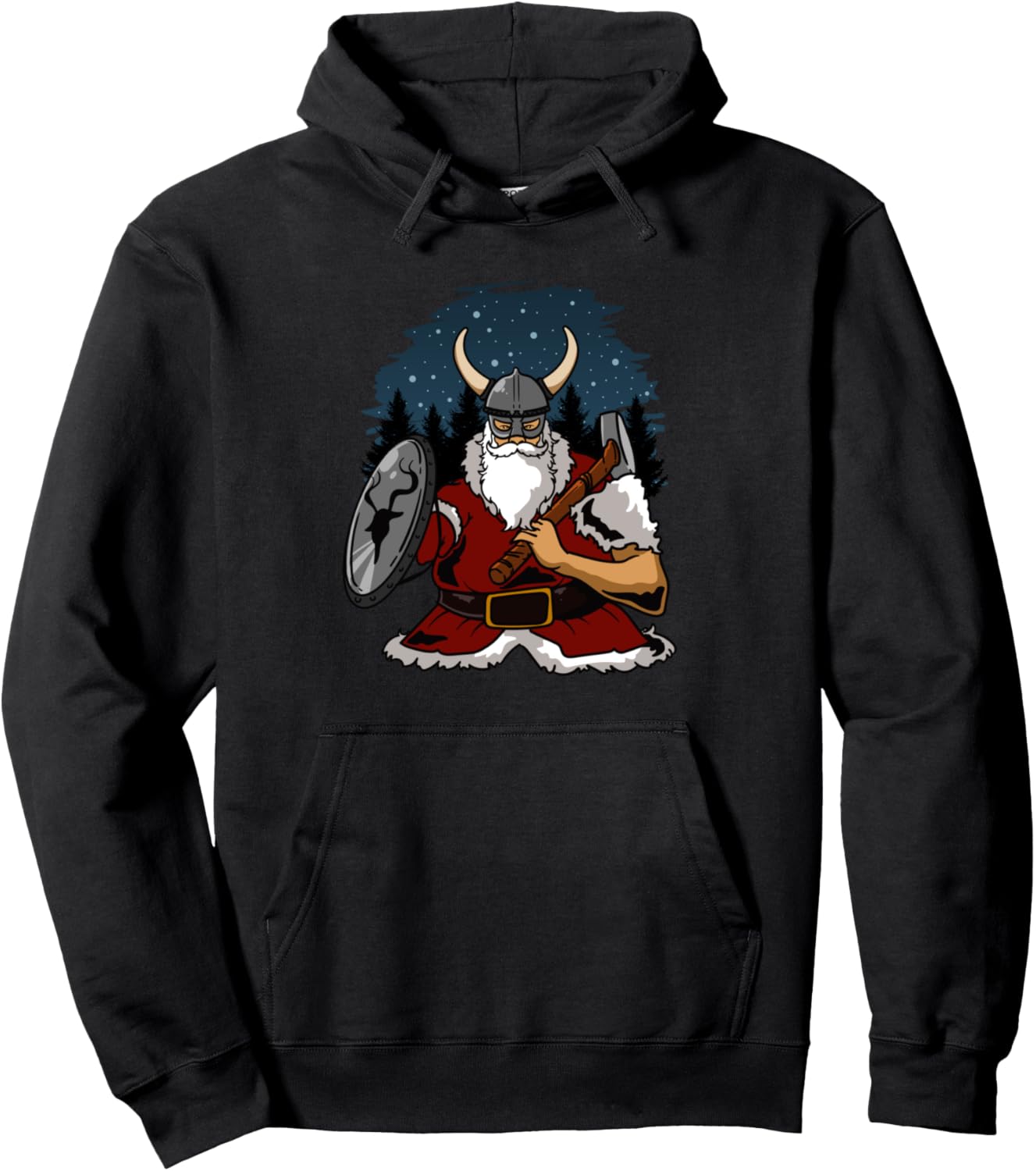 Christmas Norse Viking Santa Funny Holiday Xmas Pullover Hoodie