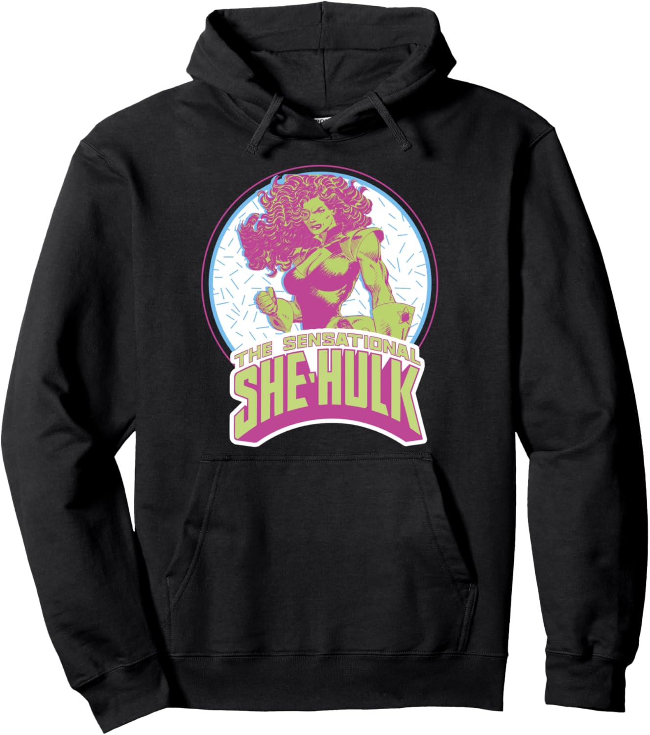 Marvel The Sensational She-Hulk Retro Circle Portrait Pullover Hoodie