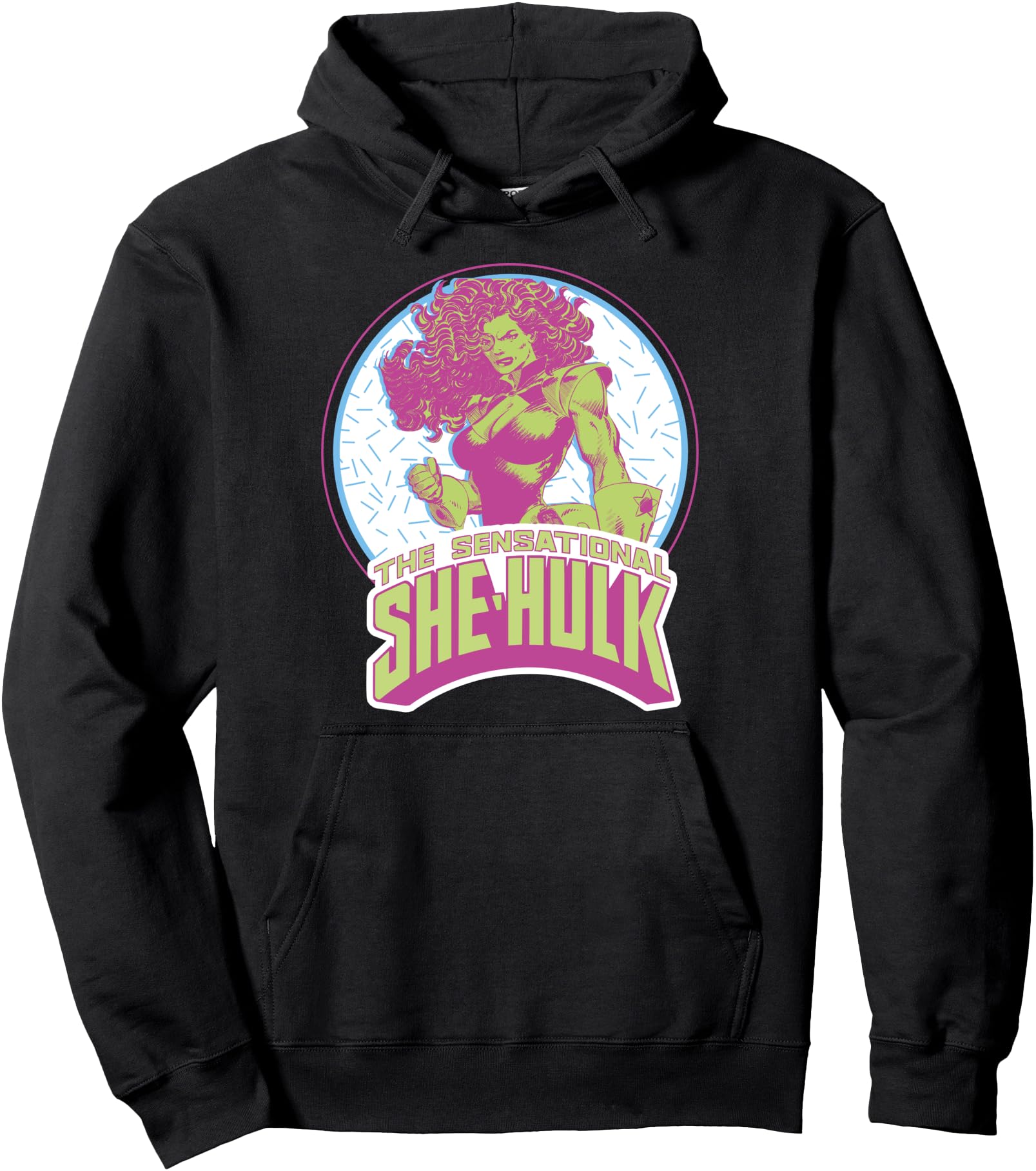 Marvel The Sensational She-Hulk Retro Circle Portrait Pullover Hoodie