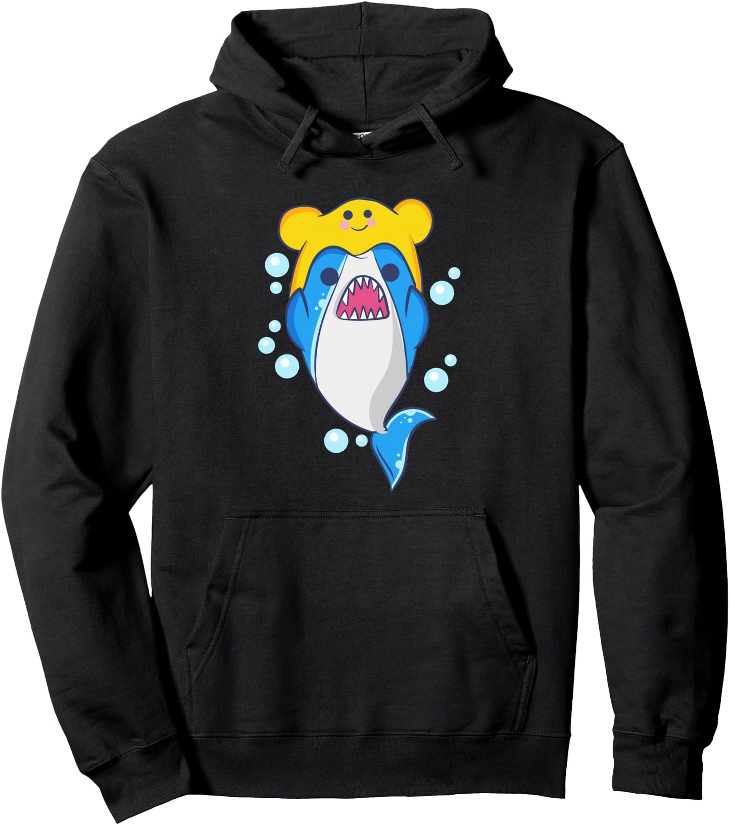 Cute Kawaii Shark With A Mendaiko Hat Aesthetic Japanese Pullover Hoodie