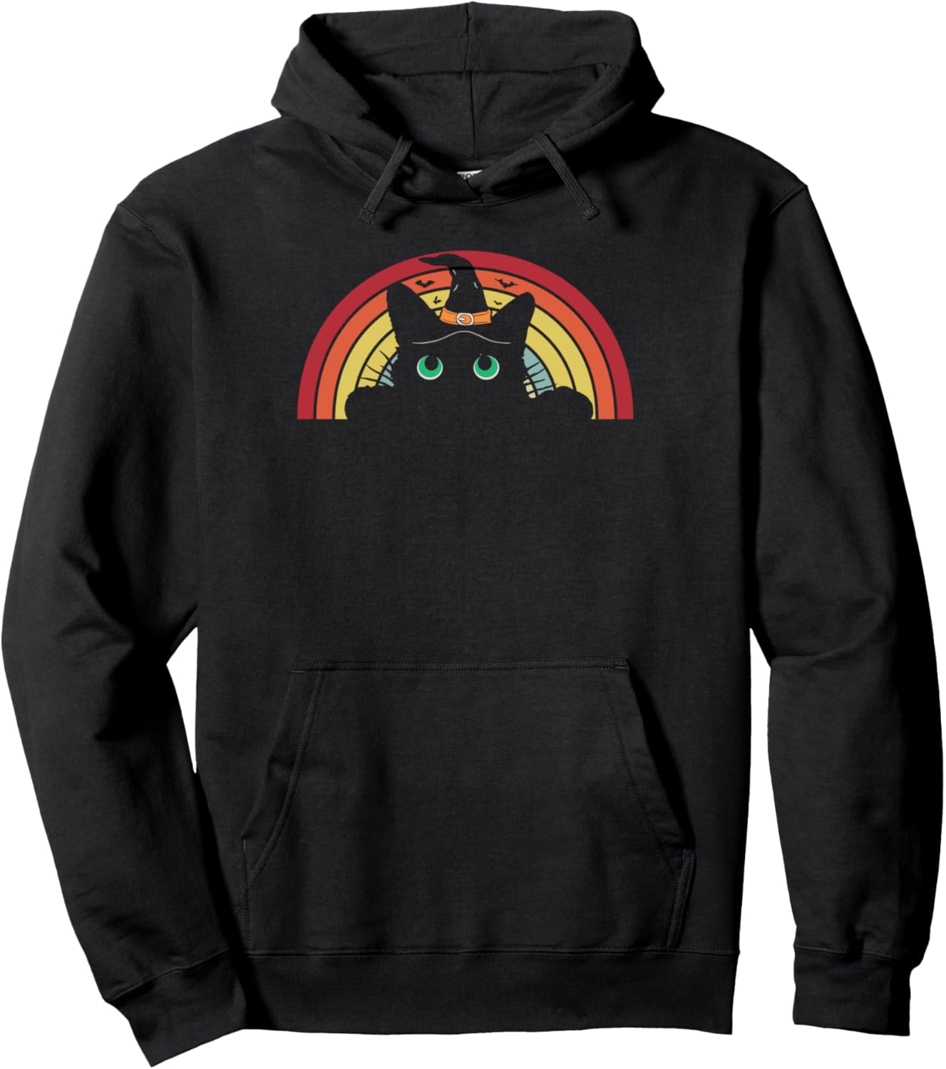 Cat Witch Halloween Kitten Retro Pet Lover Pullover Hoodie