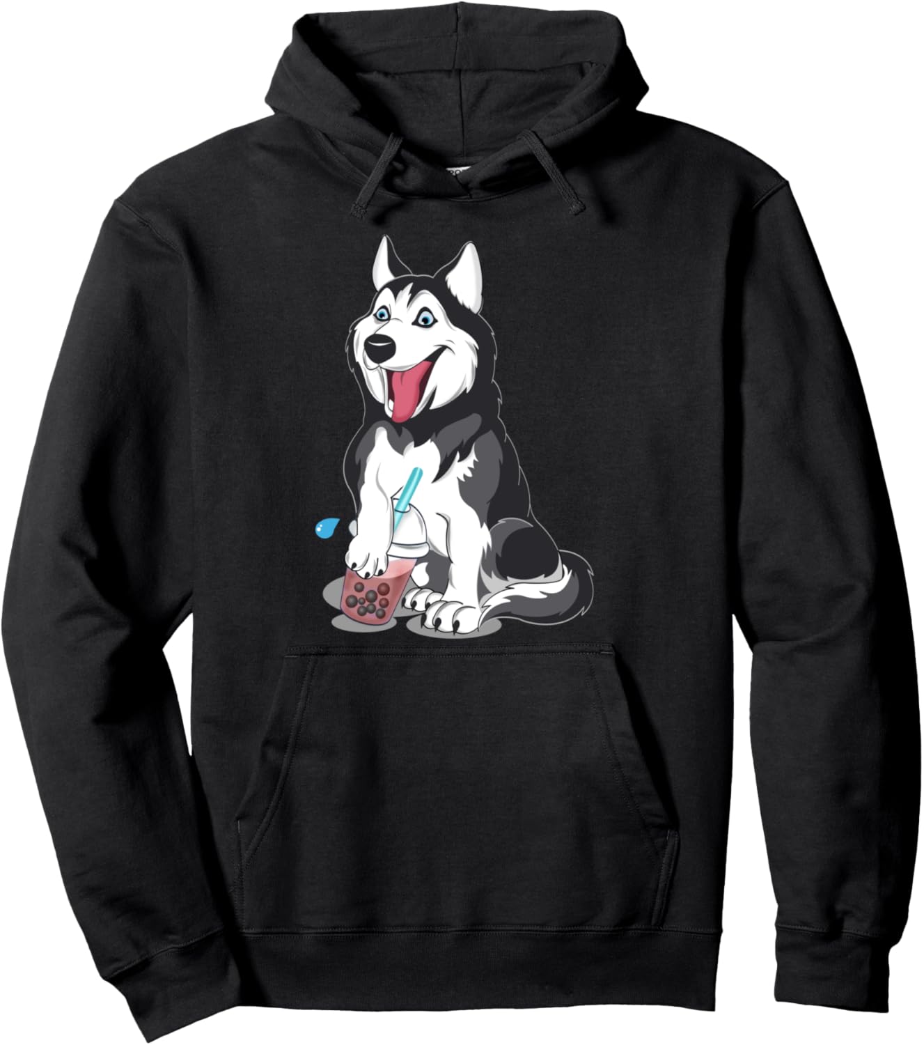 Boba Tea Husky Dog Lover Kawaii Japanese Anime Pullover Hoodie