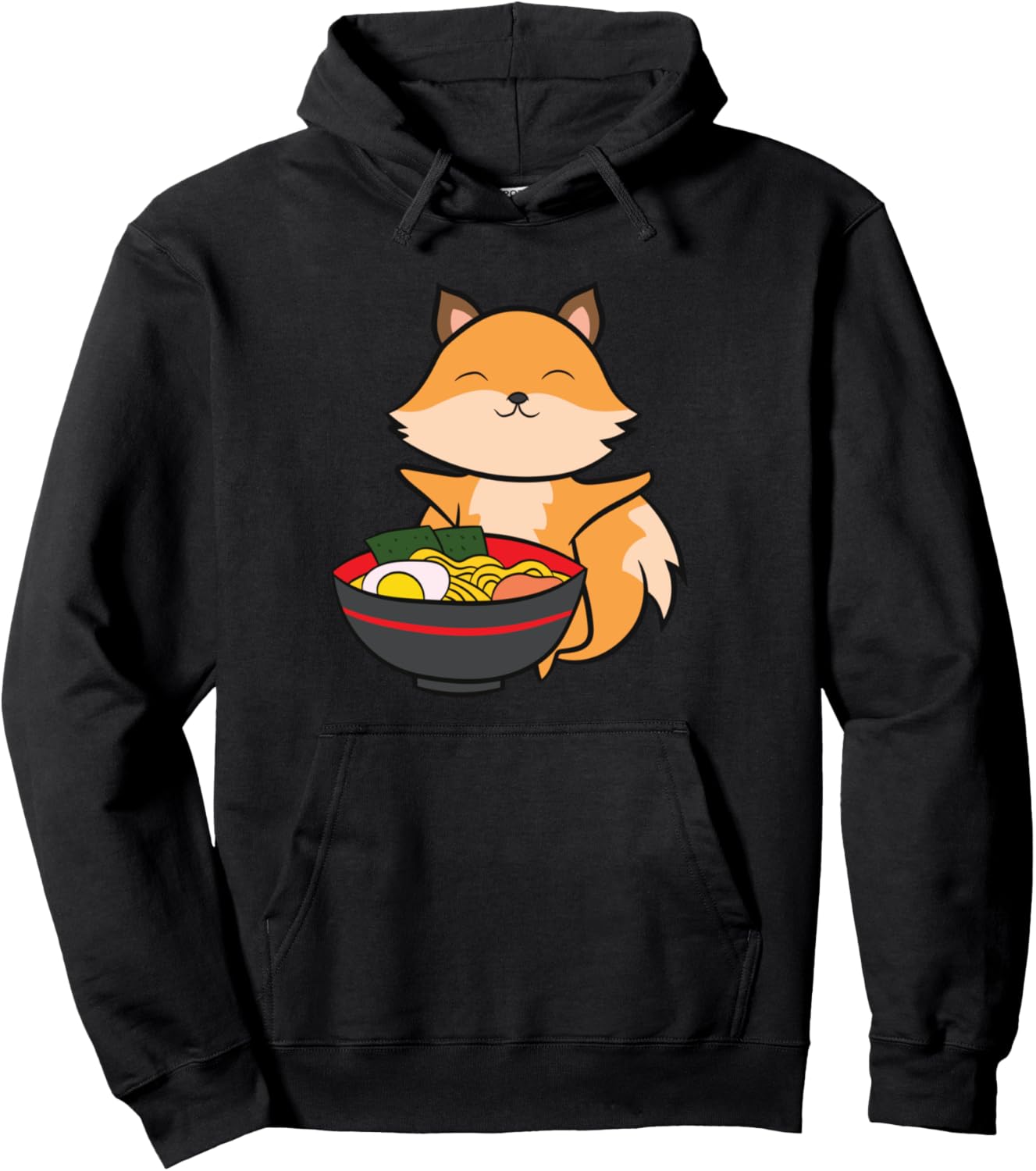 Cute Fox Eating Ramen Love Ramen And Foxes Pullover Hoodie