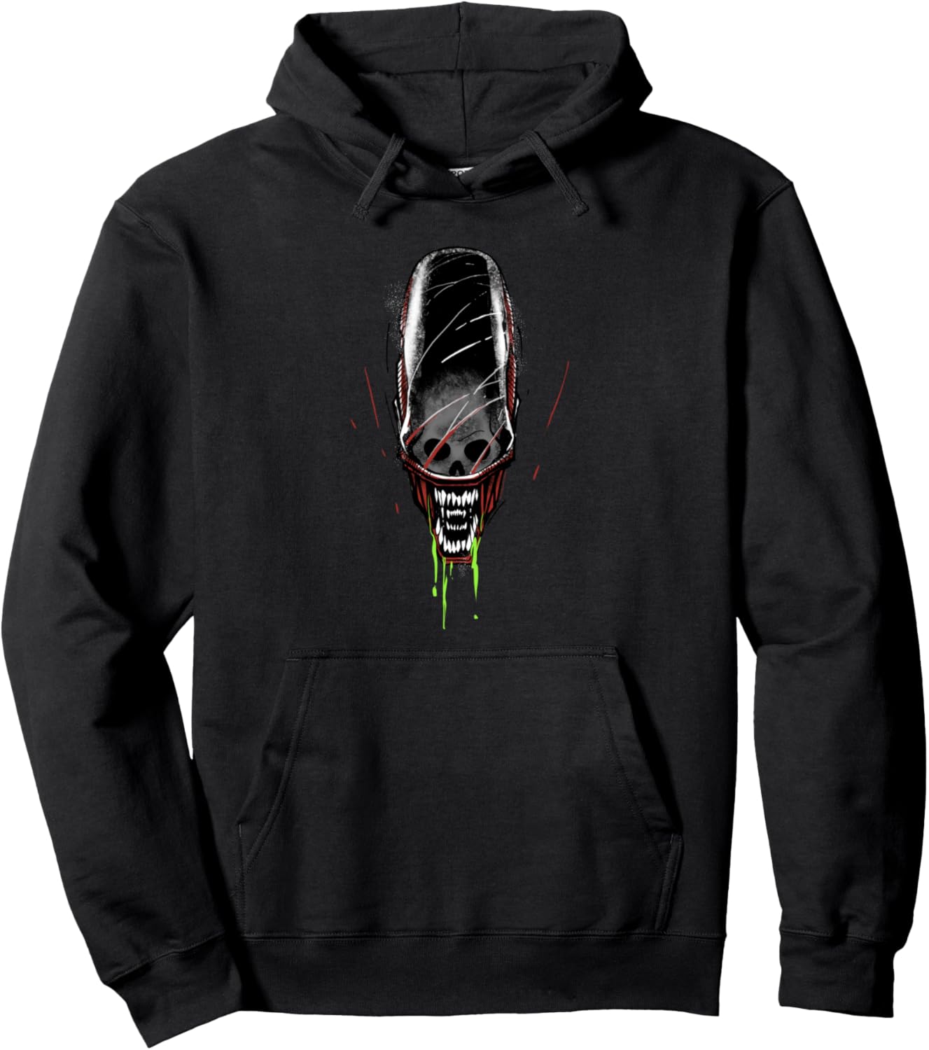 Alien: Romulus Xenomorph Head Skull and Double Jaws Art Pullover Hoodie
