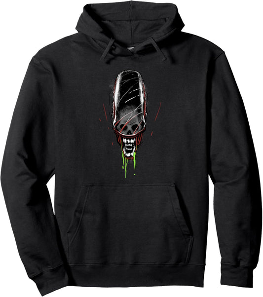 Alien: Romulus Xenomorph Head Skull and Double Jaws Art Pullover Hoodie