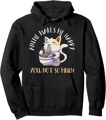 Anime Ramen Cats Kawaii Neko Japanese Gift Pullover Hoodie