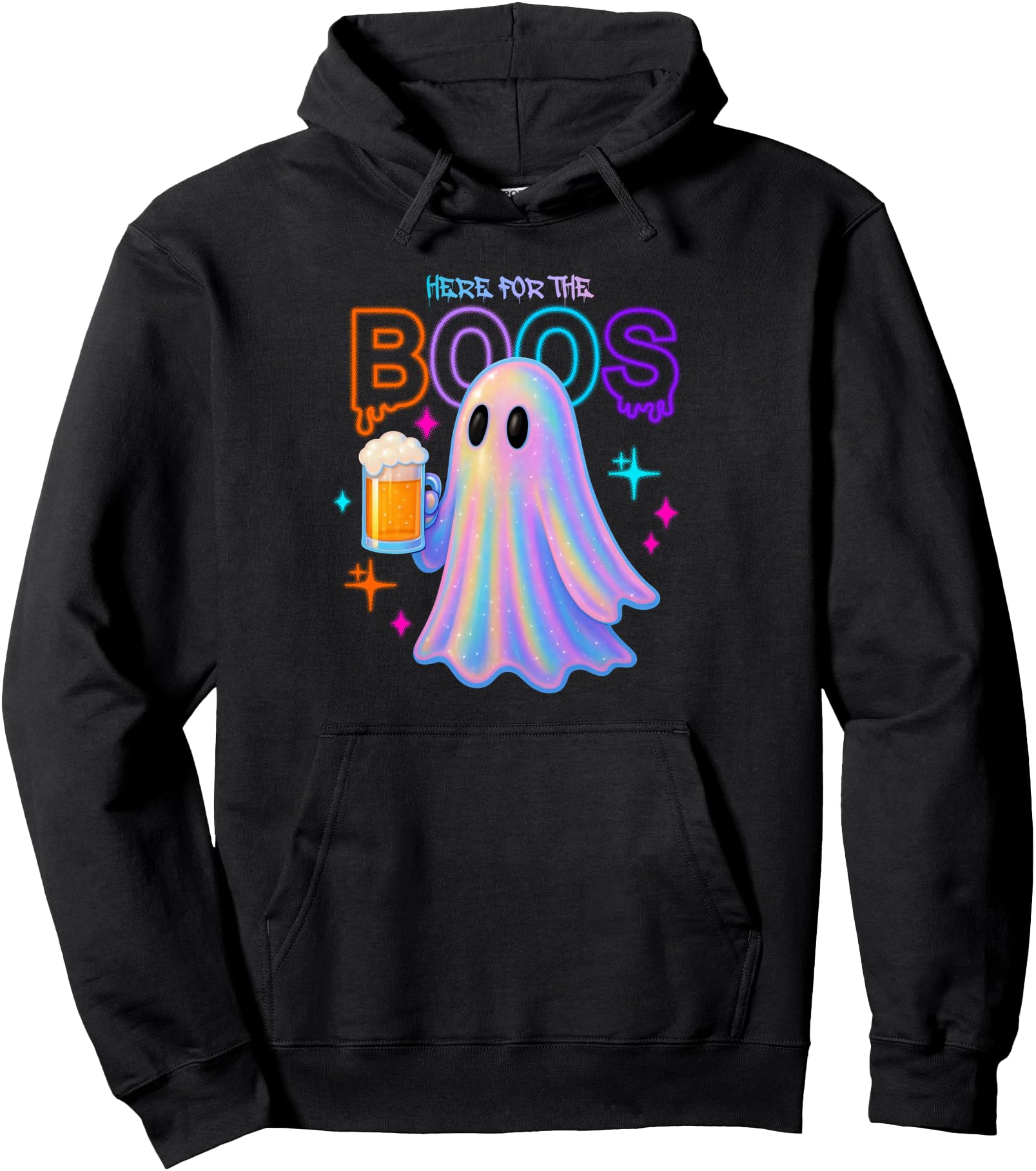 Here for The Boos Ghost Beer Halloween Costume Pullover Hoodie
