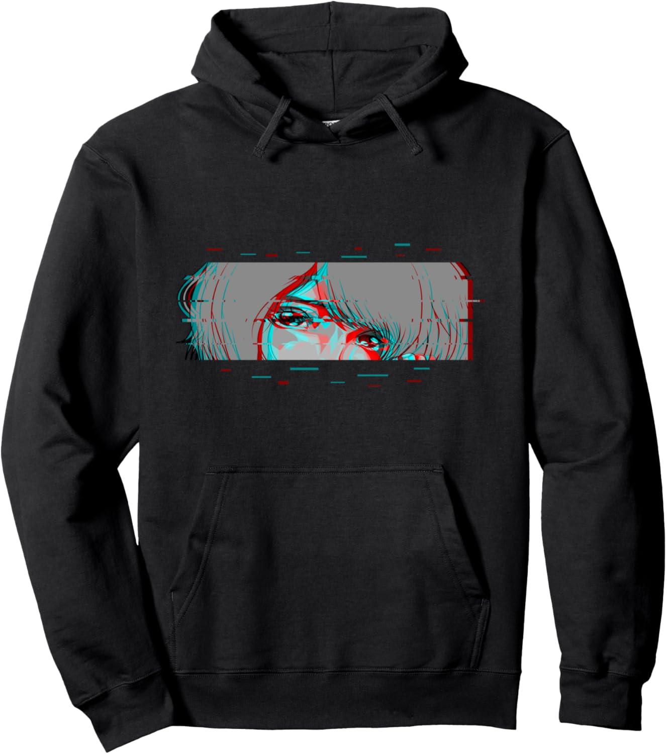 Otaku Anime Girl Japanese Manga Kawaii Glitch Anime Pullover Hoodie
