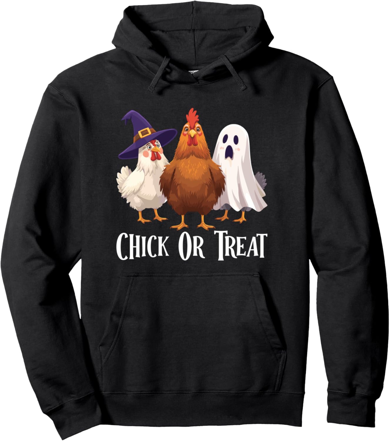 Chick Or Treat Funny Halloween Chicken Farm Costume Pullover Hoodie