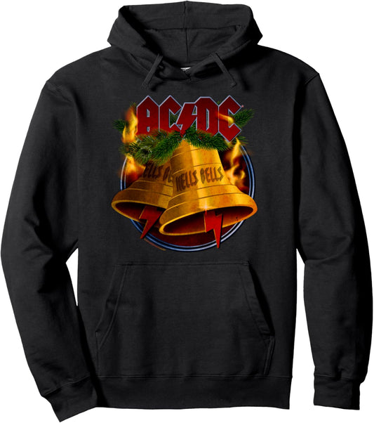 ACDC Christmas Hells Bells X-Mas Rock Music Band Merch Pullover Hoodie