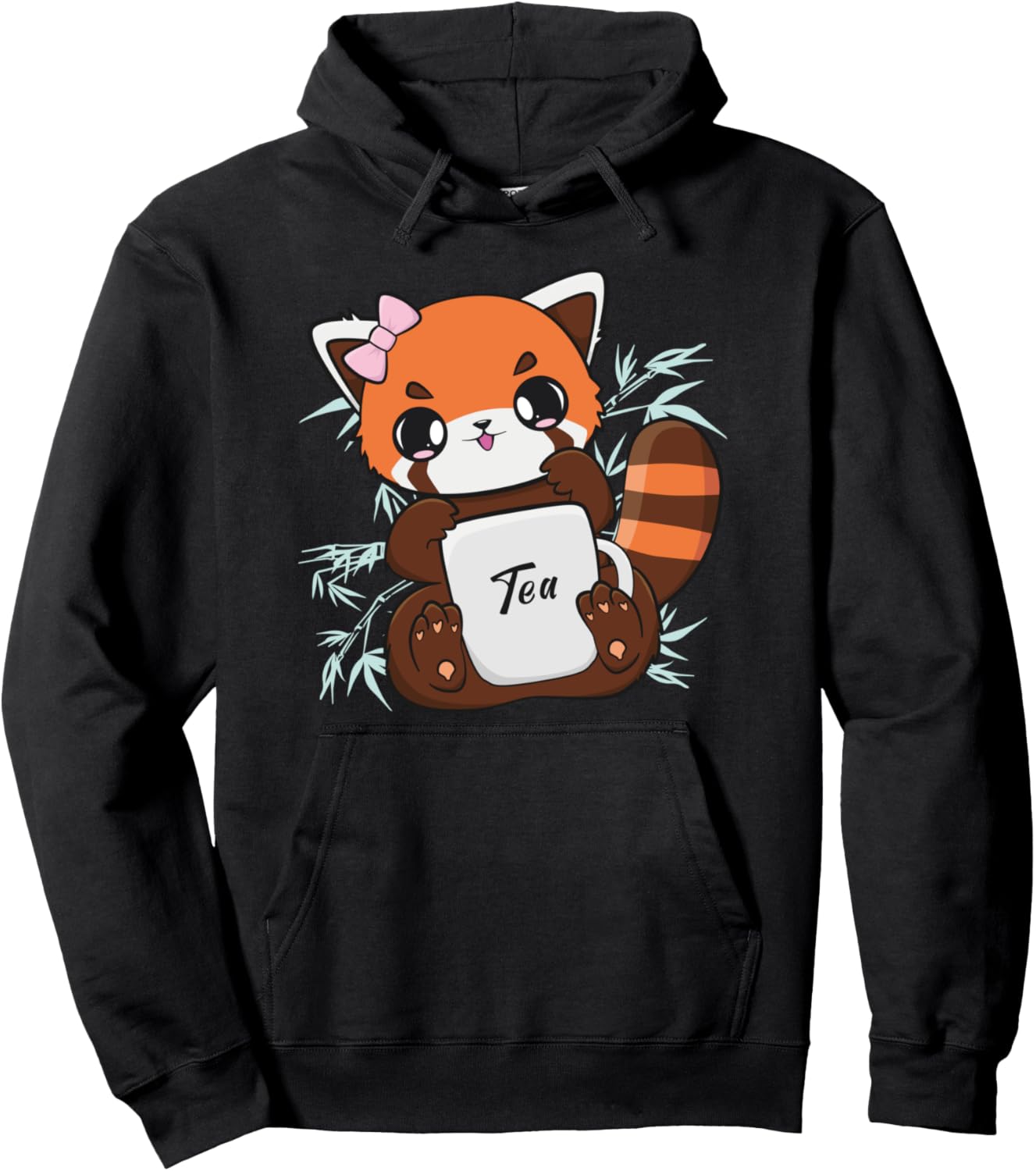 Red Panda Drinking Boba Tea Bubble Otaku Anime Bear Pullover Hoodie