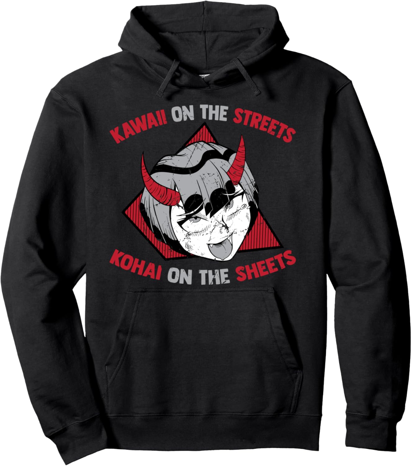 Kawaii On the Streets Kohai On the Sheets - Anime Otaku Pullover Hoodie