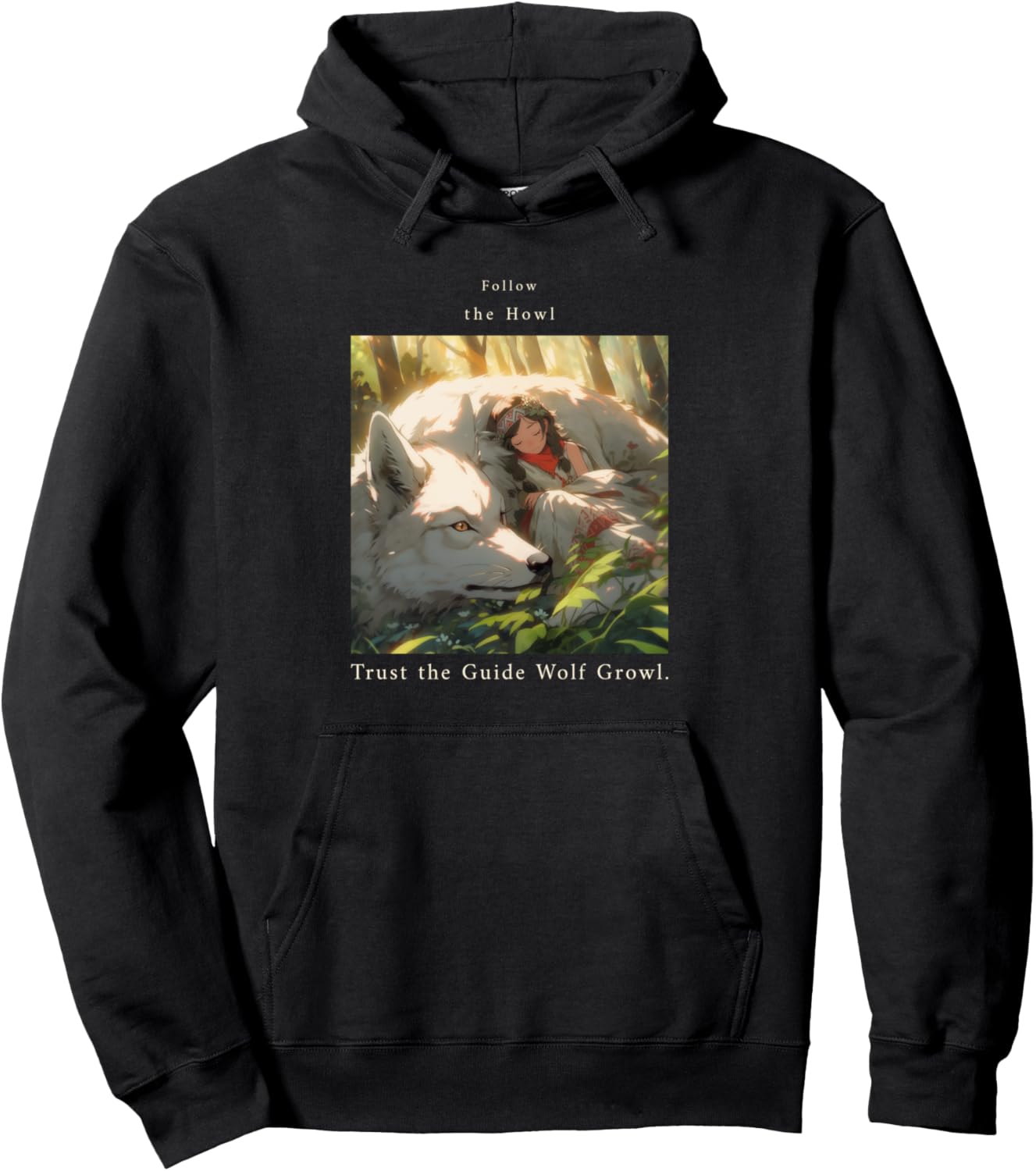 Follow the Howl, Trust the Guide Wolf Growl wolf rain anime Pullover Hoodie