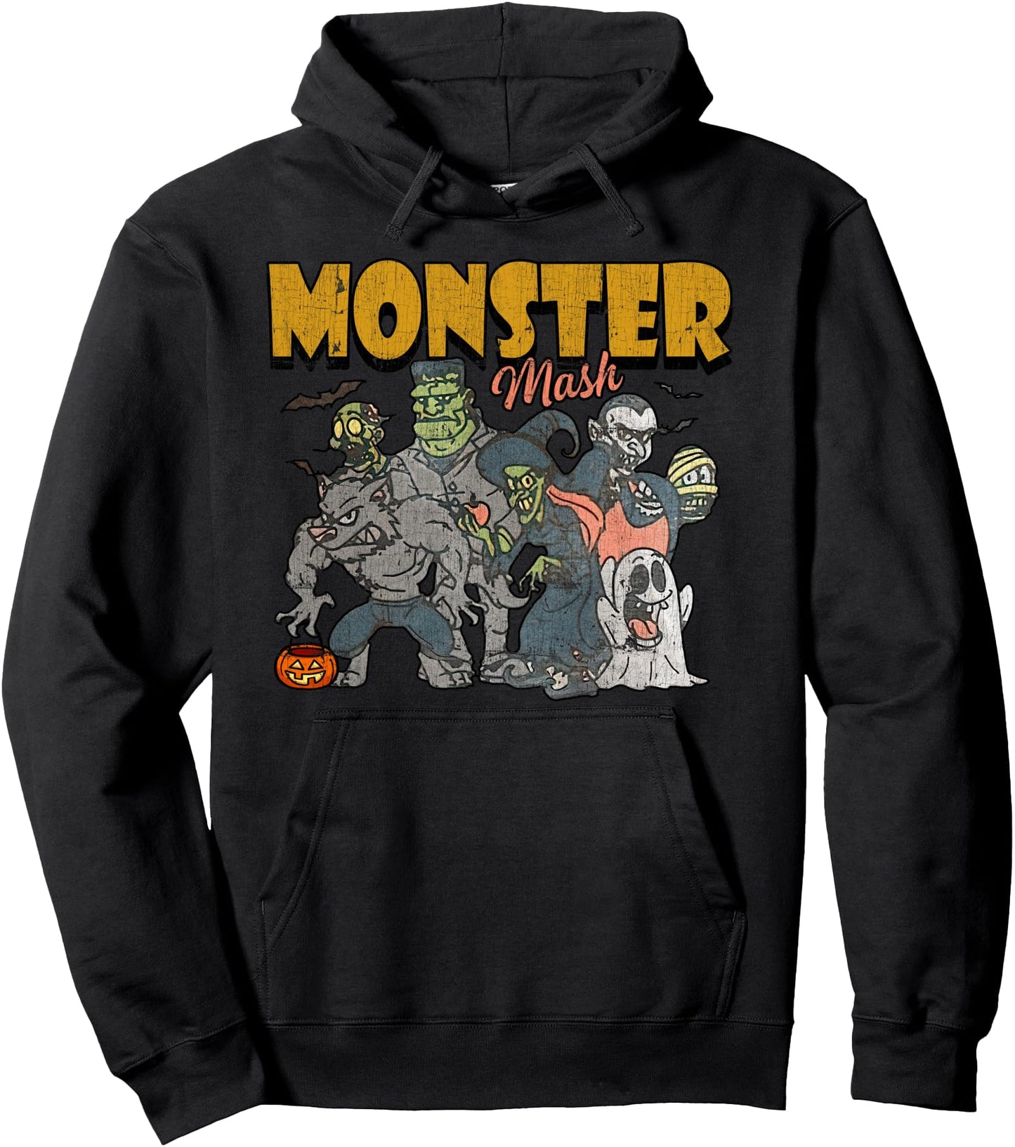 Monster Mash Vintage Ghost Halloween Funny Pullover Hoodie
