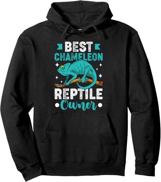 Chameleon Reptile Owner Funny Reptiles Lover Pet Graphic Pullover Hoodie
