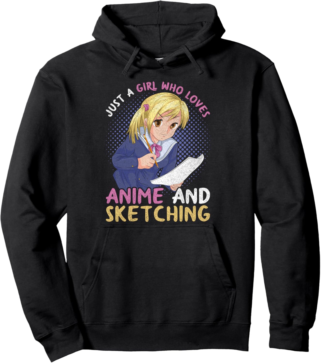 Japanese Kawaii Manga Sketching Drawing Otaku Girls Anime Pullover Hoodie