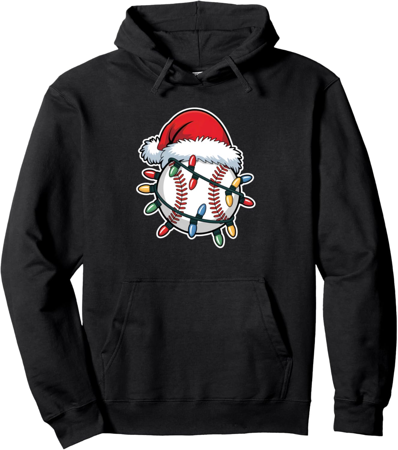 Christmas Baseball Festive Holiday Xmas Pullover Hoodie