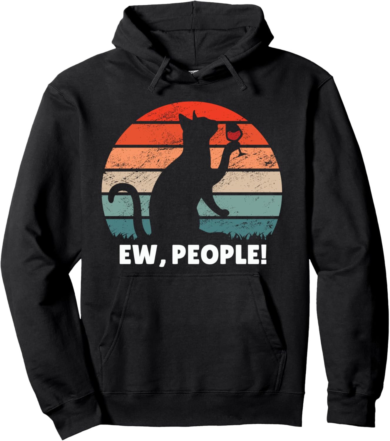 Ew Cat Doesnt Like People Funny Cat Lover Pullover Hoodie
