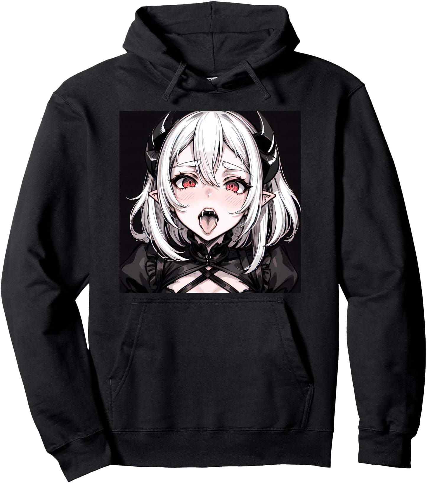 Lewd Anime Devil Girl Hentai Waifu Pullover Hoodie