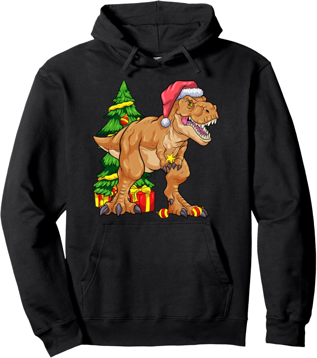 Christmas Dinosaur Tree Rex Pajamas Kids Girls Boys Xmas Pullover Hoodie