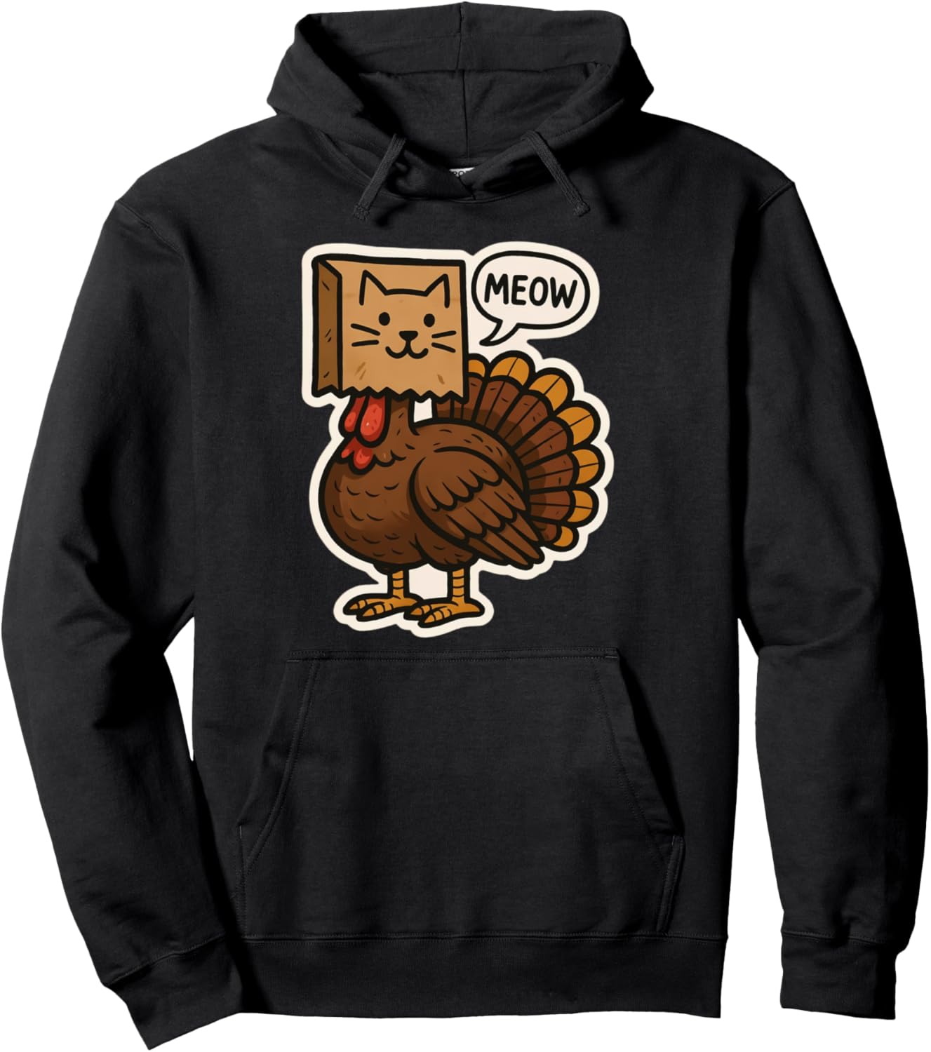 Turkey Disguised As Cat Meow Funny Thanksgiving Owner Lover Pullover Hoodie