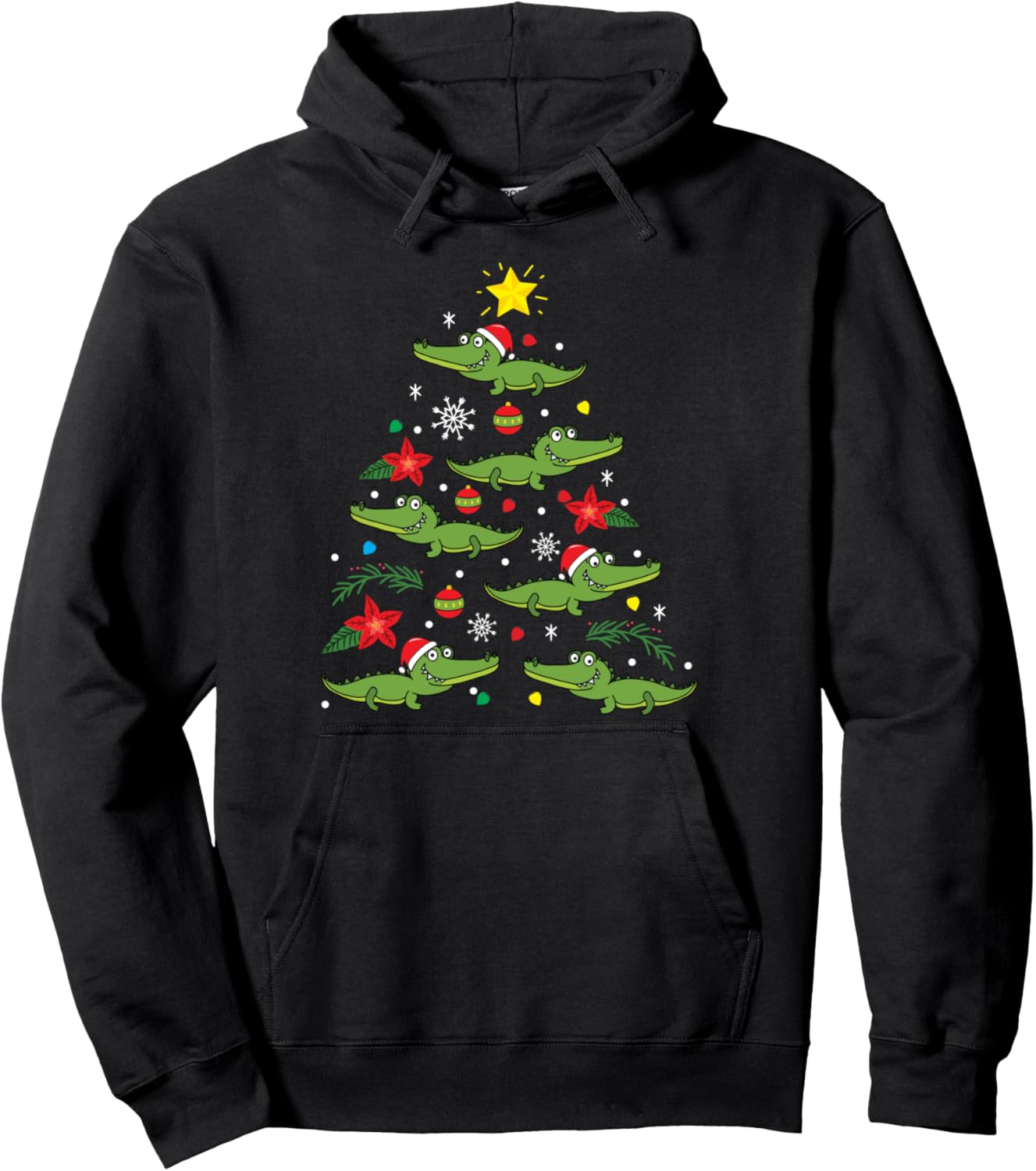 Funny Alligator Crocodile Christmas Tree Shirt Ornament Gift Pullover Hoodie