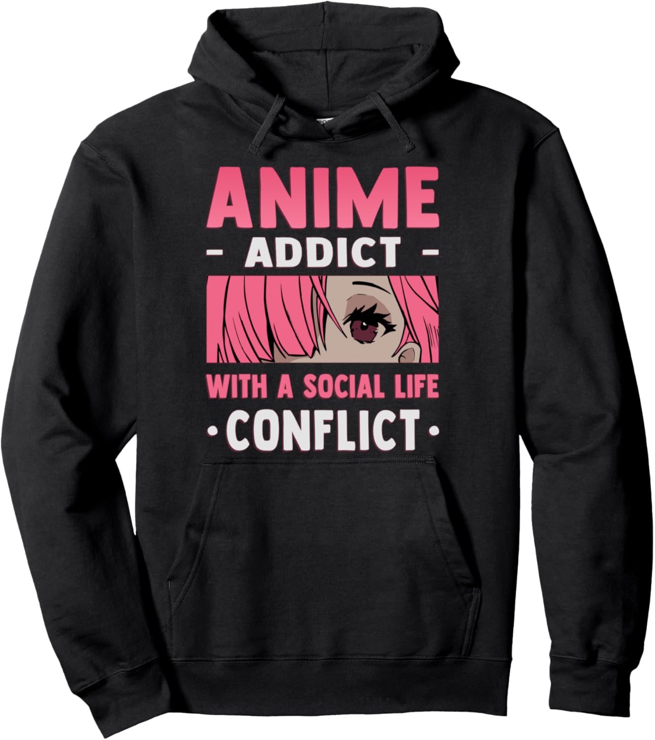 Anime Addict With A Social Life Conflict - Otaku Anime Lover Pullover Hoodie