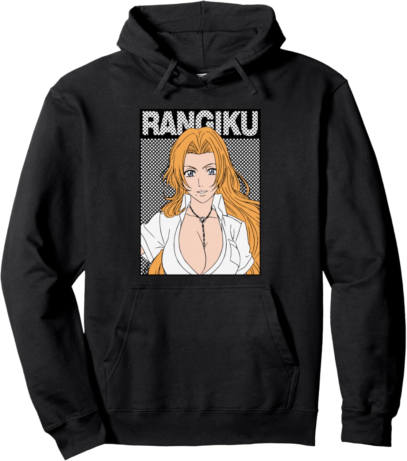 Bleach Rangiku Rectangle Dot Graphic Anime Pullover Hoodie