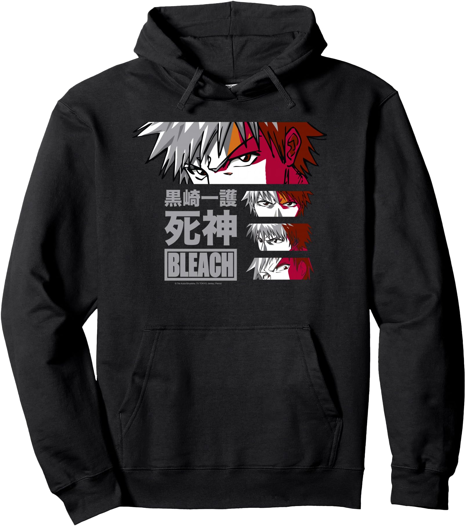 Bleach Ichigo Eyes with Kanji Anime Pullover Hoodie