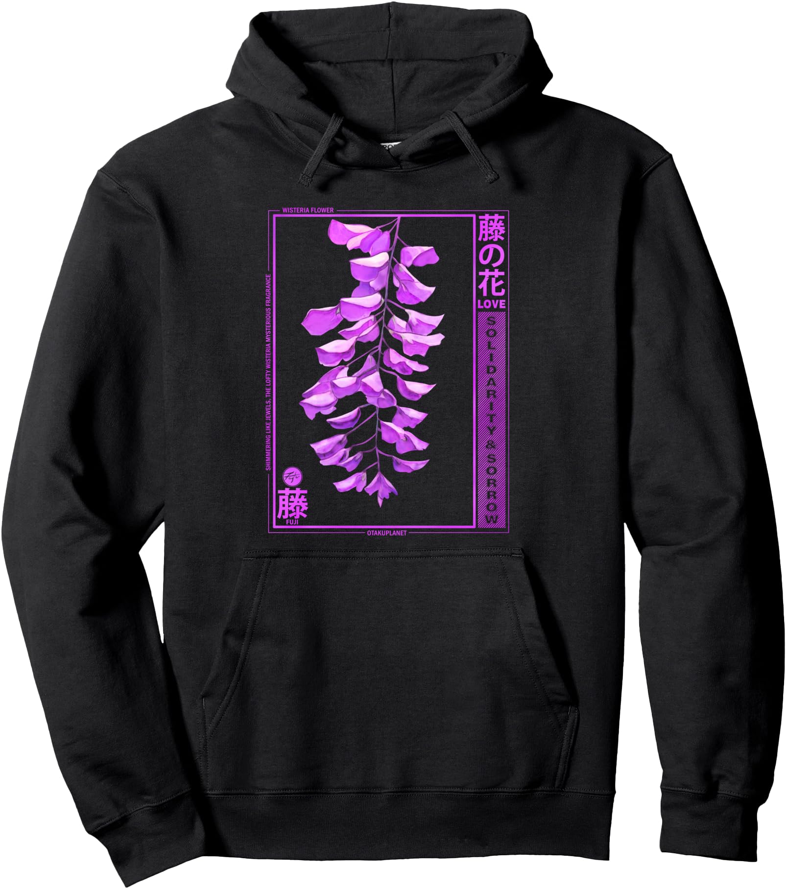 wisteria anime flower in japan soft grunge anime aesthetic Pullover Hoodie