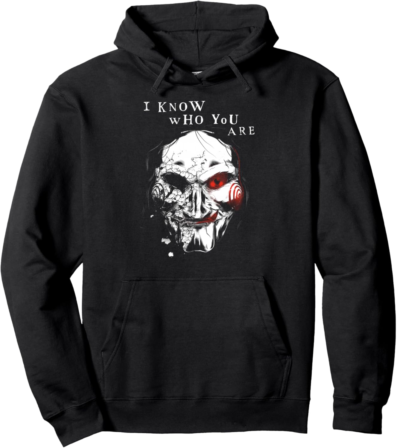 Saw Jigsaw Face I Know Who You Are Horror Movie Pullover Hoodie