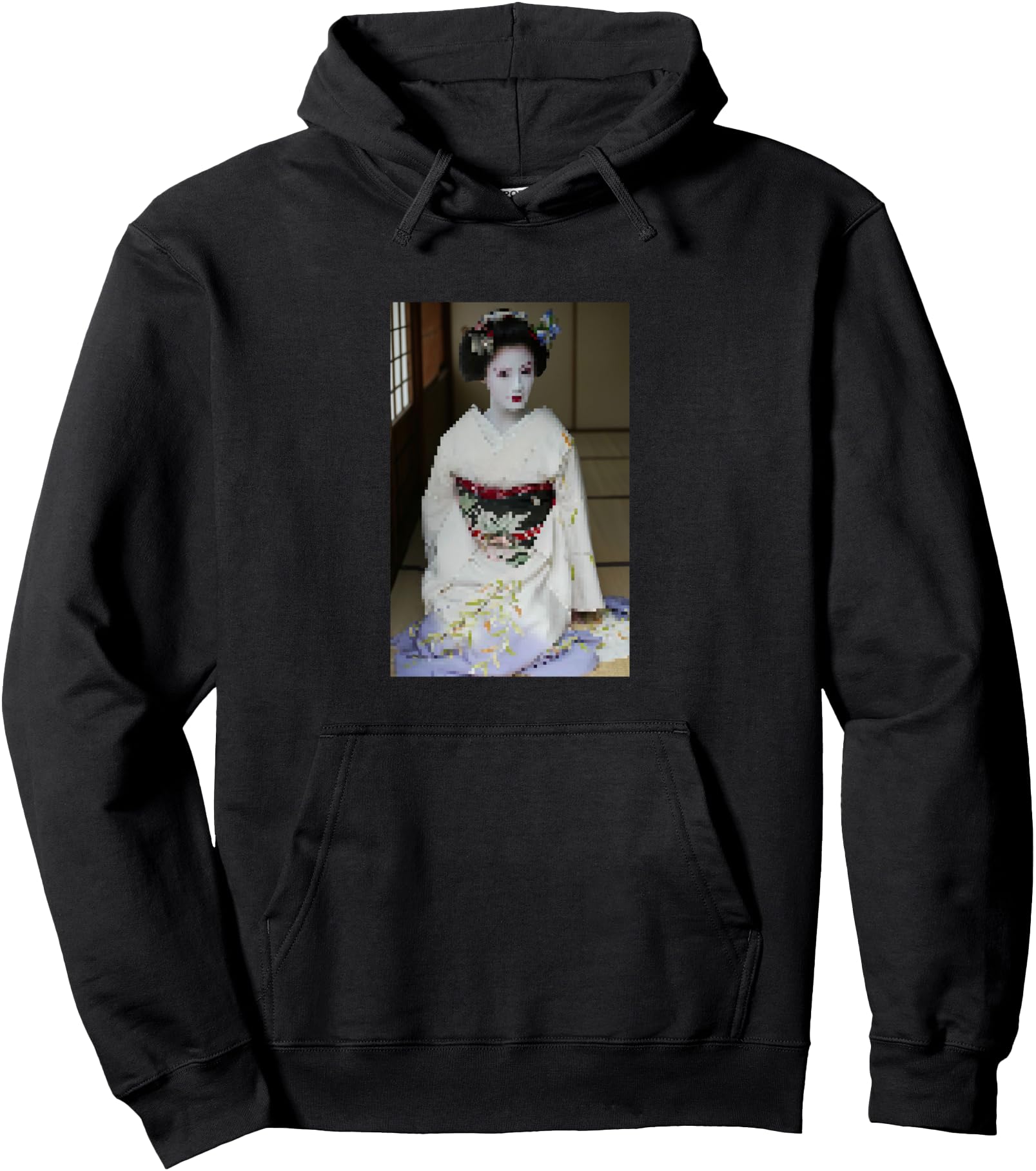 Aesthetic Vaporwave Geisha Hoodie Gift Japanese Pixel Art