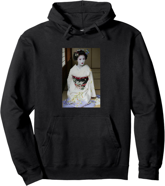 Aesthetic Vaporwave Geisha Hoodie Gift Japanese Pixel Art