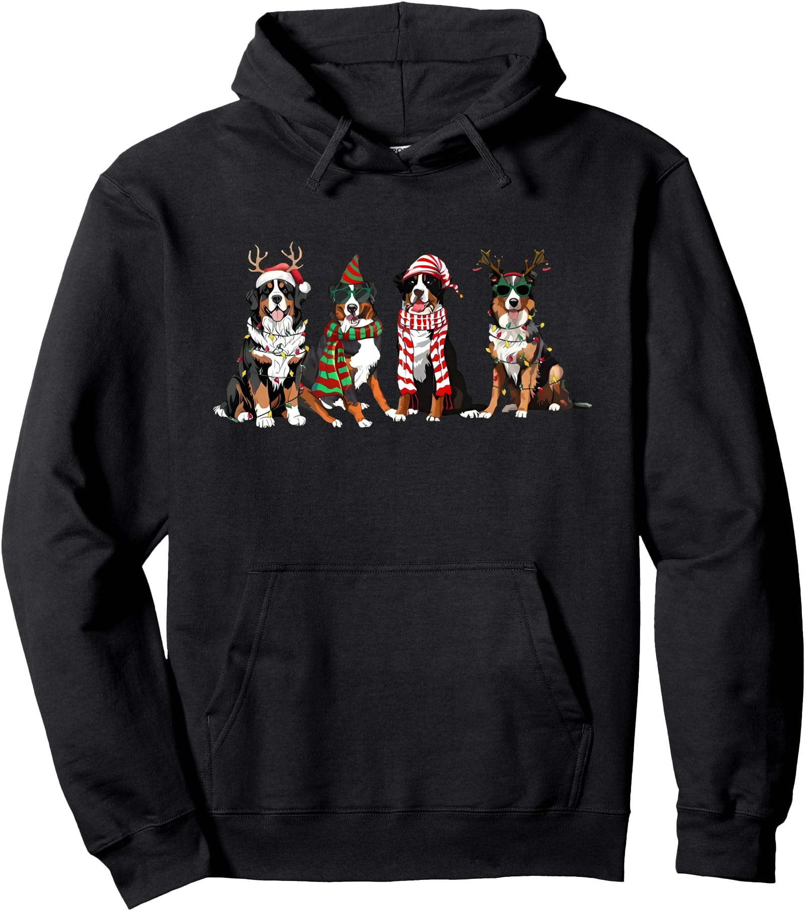 bernese mountain dog christmas Pullover Hoodie