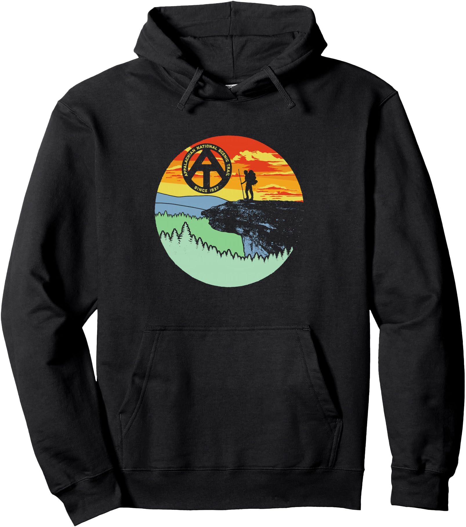 Appalachian Trail Hiker - McAfee's Knob Retro Hiking Hoodie Pullover Hoodie
