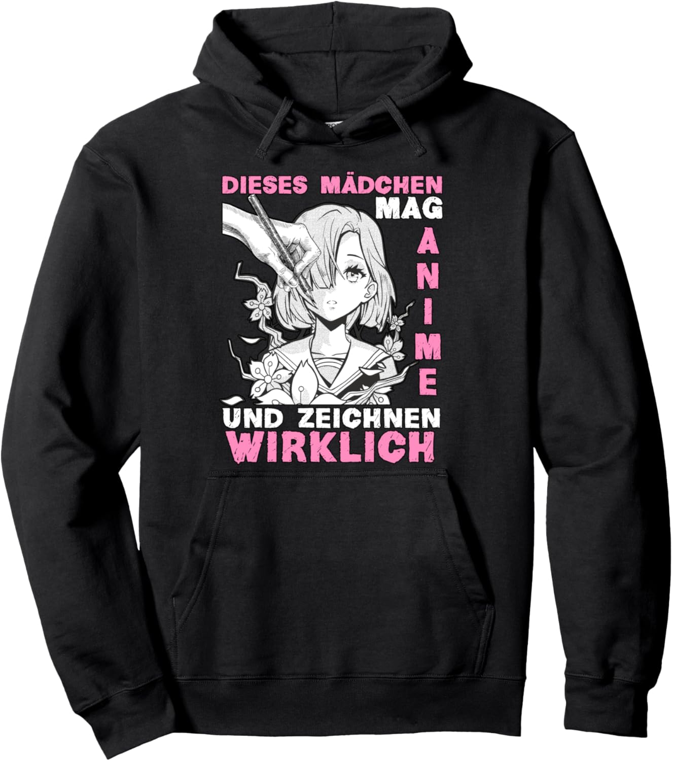 Girls Anime Drawing Anime Girl Merch Otaku Gift Anime Pullover Hoodie