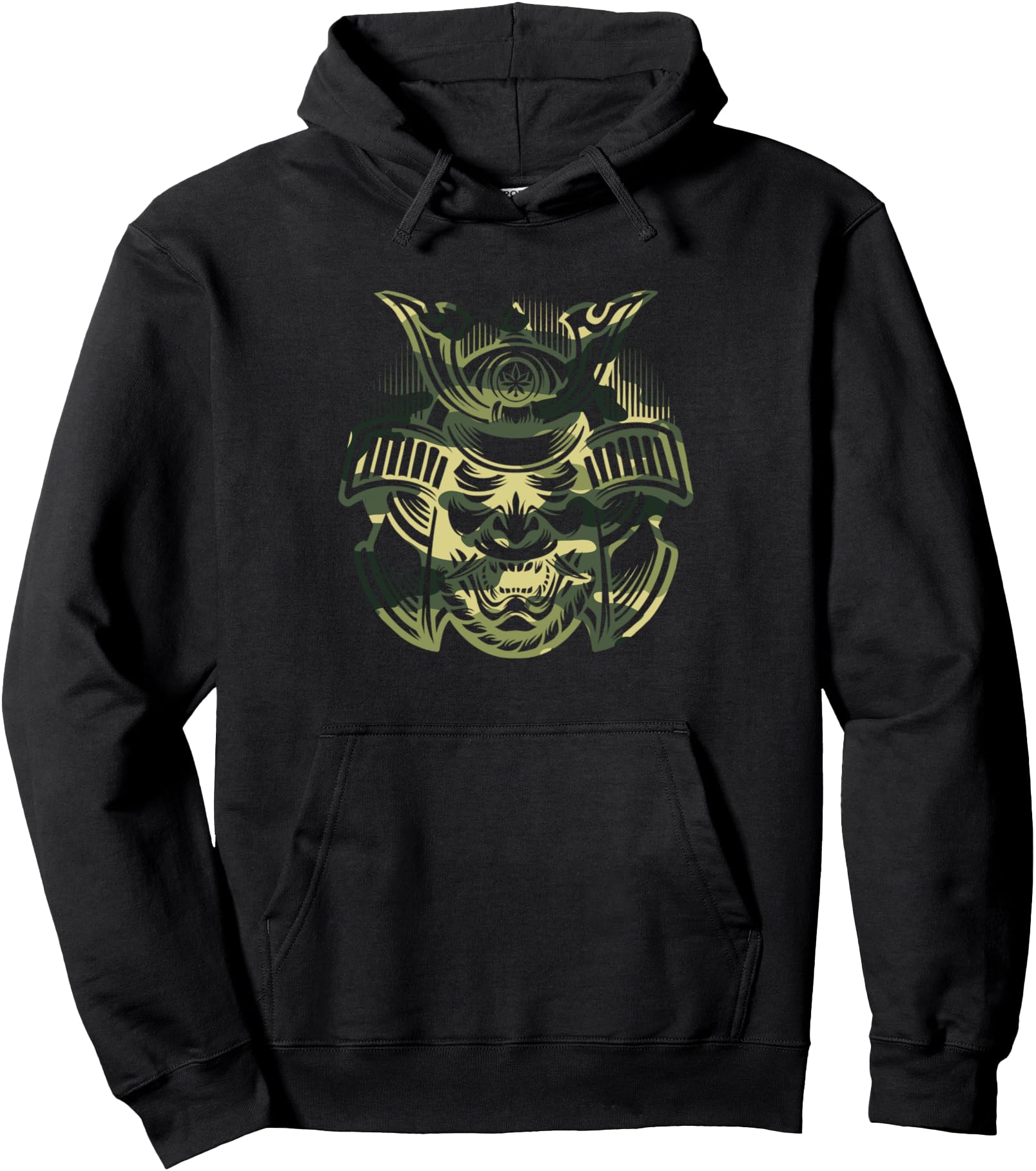 Samurai Warrior Bushido Oni Mask Camo Japanese Culture Pullover Hoodie