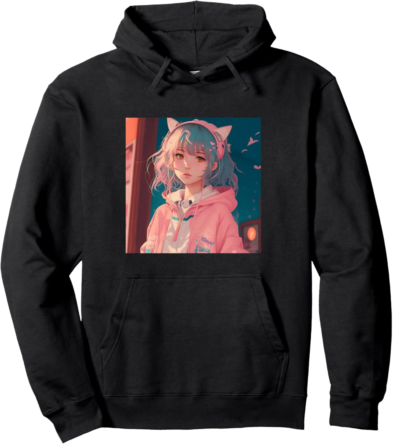 Japanese Anime Girl Pullover Hoodie